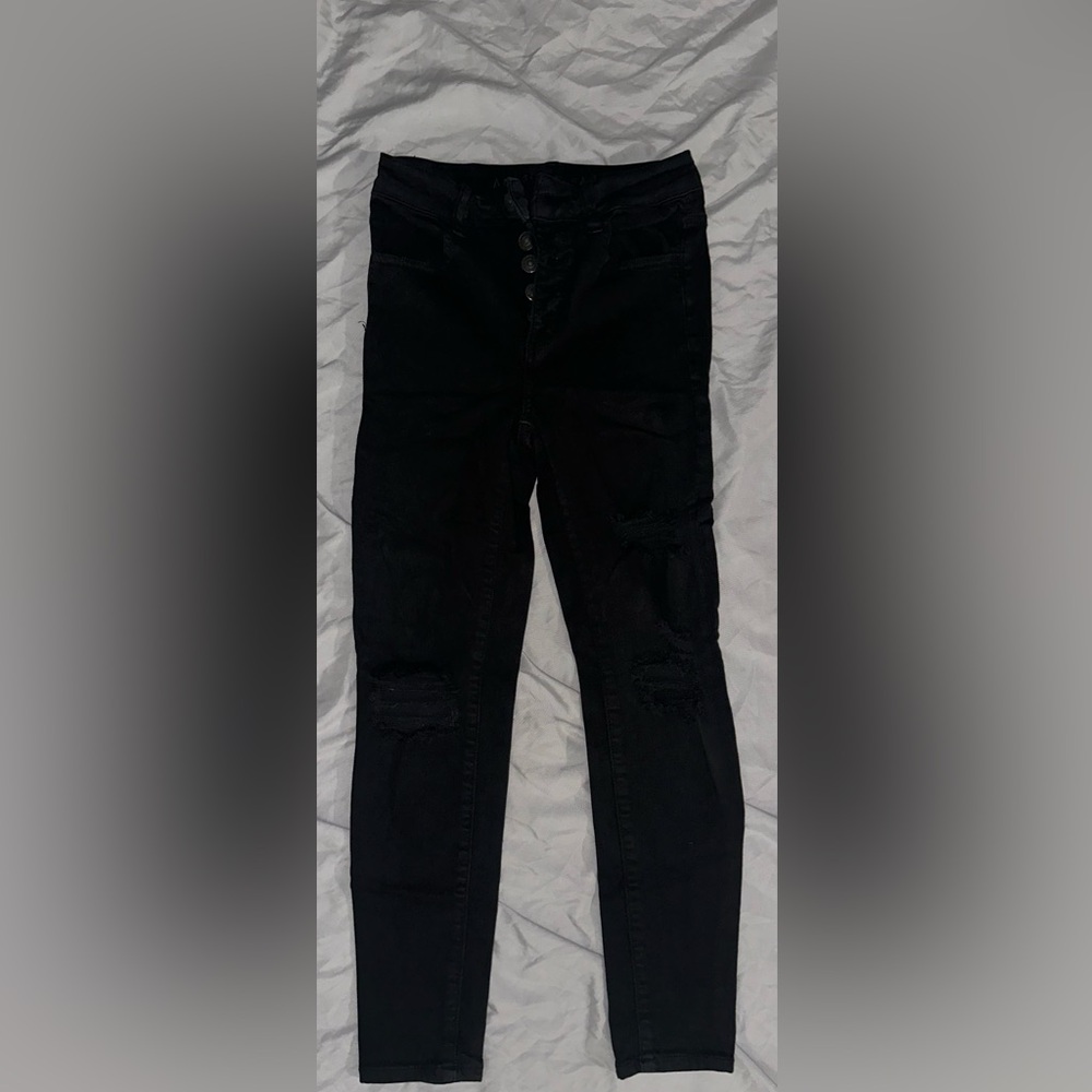 Black holy jeggings , American Eagle
